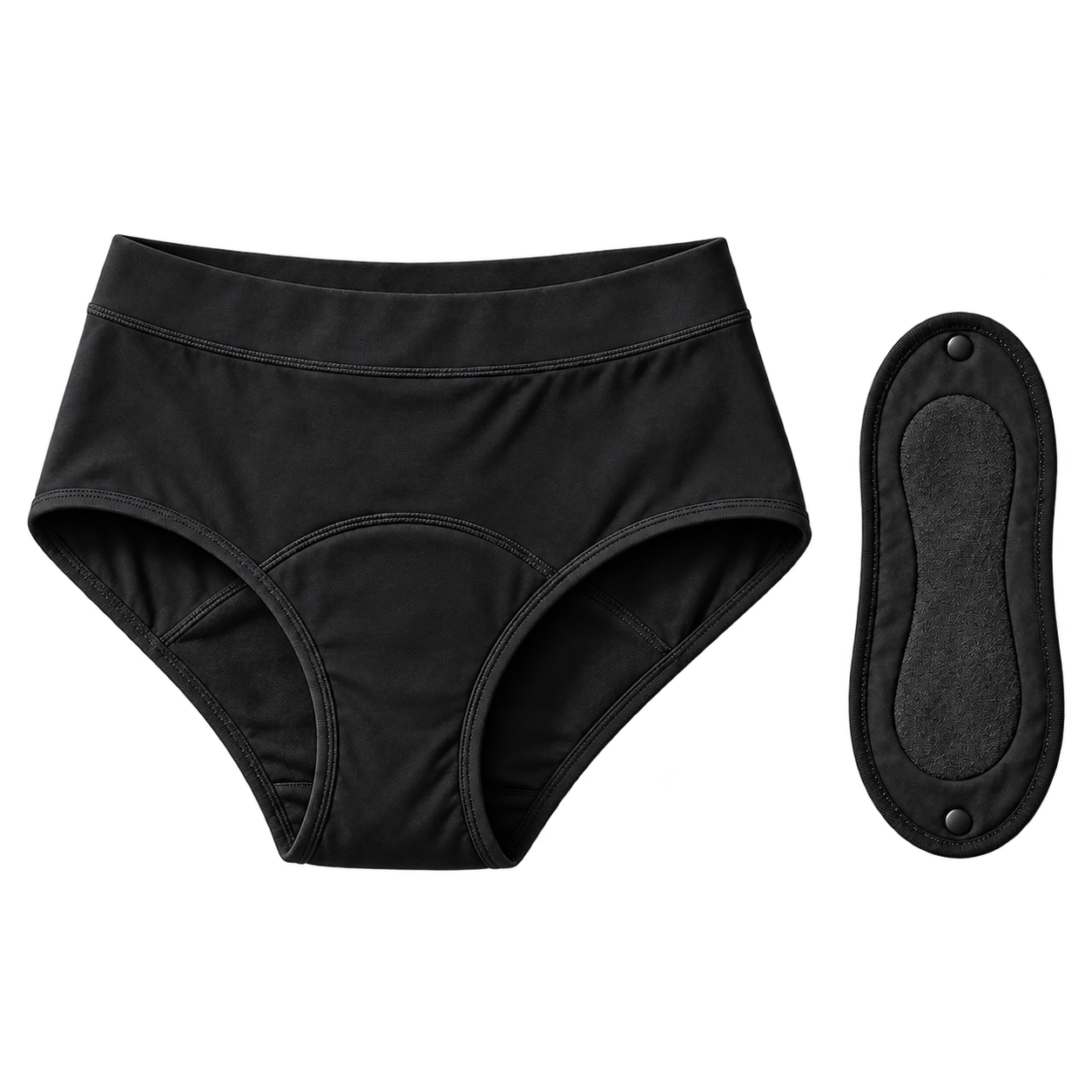 Illustrated Drylora underwear and removable pad