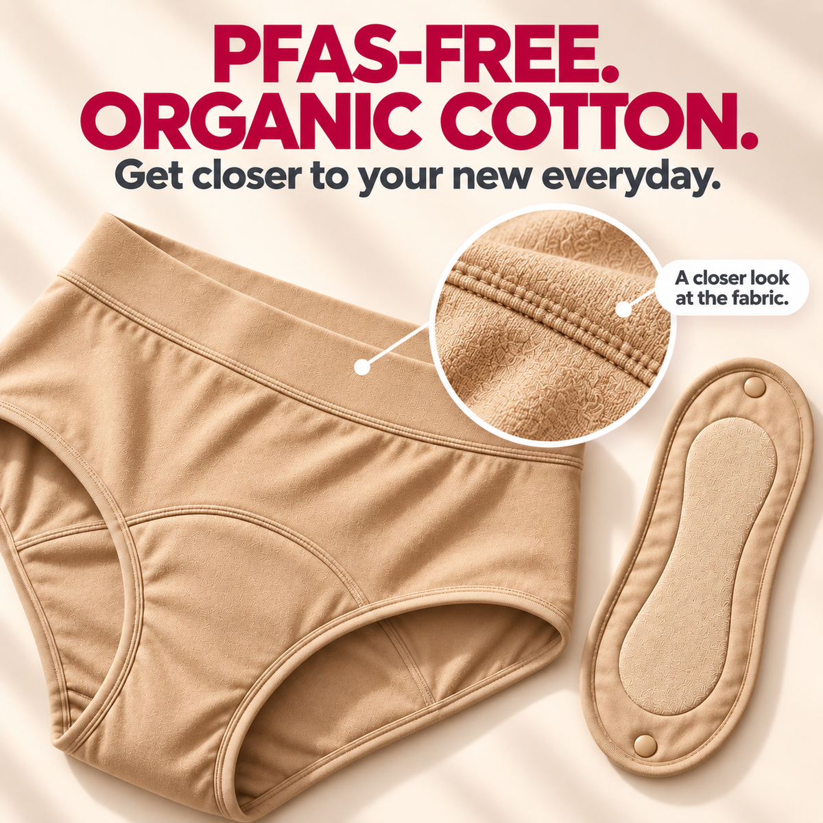PFAS-free organic cotton: a closer look at Drylora fabric and removable pad